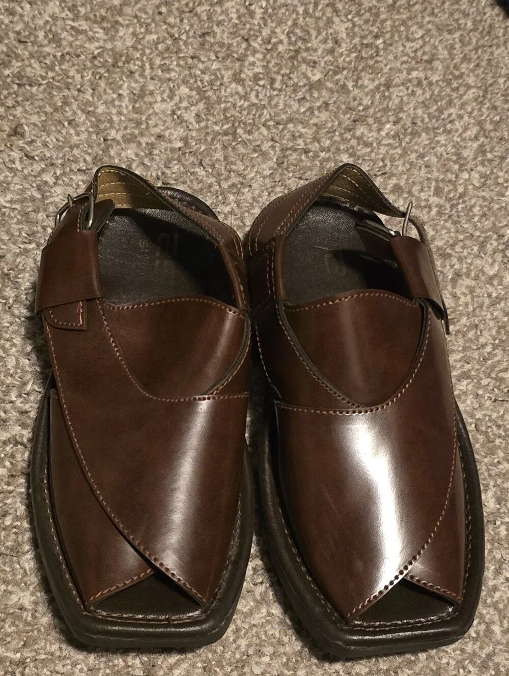 Peshawari Chapal In Brown Color For Kids Size 30, USA Size 13
